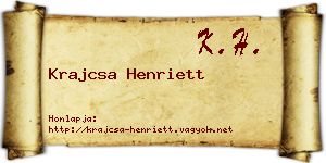 Krajcsa Henriett névjegykártya